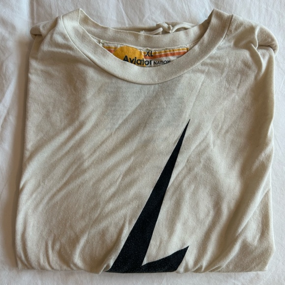 Aviator Nation Bolt Boyfriend Tee - Vintage White XL - Picture 4 of 4